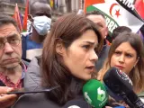 Isabel Serra en la manifestación de este sábado en Madrid por el Sáhara.