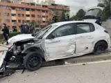 Imagen del vehículo accidentado en Méndez Álvaro este domingo.