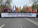 Manifestación de profesores en Barcelona este martes 29 de marzo.