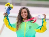 Rayssa Leal, medallista en skateboard en los Juegos Olímpicos de Tokio 2020.
