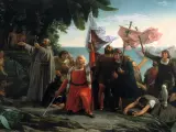 Primer desembarco de Cristóbal Colón en América.