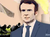 Macron, en una ilustración