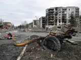 Edificios residenciales en la ciudad ucraniana de Borodianka, al noroeste de Kiev, destruidos por bombardeos y combates, tras la salida de las tropas rusas de la localidad.