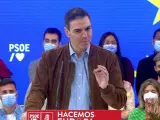 Pedro Sánchez durante un acto del PSOE.