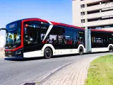 Autobús 100% eléctrico durante unas pruebas antes de formar parte de la primera flota de metrobús metropolitana de Barcelona.