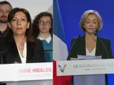 La candidata del Partido Socialista, Anne Hidalgo (i), y de Los Republicanos, la conservadora Valérie Pécresse.