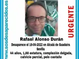 Desaparecido un hombre de 44 años en Alcalá de Guadaíra, Sevilla.