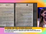 Ivonne Reyes, mostrando su denuncia a Pepe Navarro
