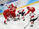 Imagen de la competición de hockey sobre hielo en los Juegos Olímpicos.