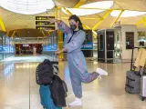 Chanel en el aeropuerto de Madrid para volar a Turín