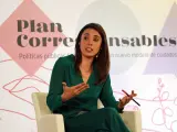 La ministra de Igualdad, Irene Montero, aborda el Plan Corresponsables, a 3 de mayo de 2022, en Las Palmas de Gran Canaria, Canarias (España).