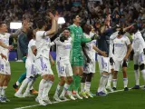 Jugadores del Madrid celebrando el pase a la final.