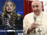 Madonna y el Papa Francisco, en imágenes de archivo.