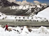 Restos del avión que se estrelló en los Andes el 13 de octubre de 1972.