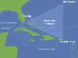 Mapa del Triángulo de las Bermudas.