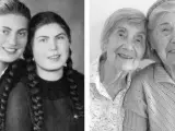 Las costureras y hermanas Betka and Katka Berkovic en 1941 y 2013