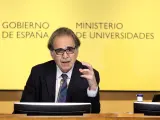El ministro de Universidades, Joan Subirats, presenta el nuevo borrador de anteproyecto de Ley Orgánica del Sistema Universitario, en el Ministerio de Universidades, a 9 de mayo de 2022, en Madrid (España).