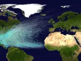 Rutas de todos los huracanes del Atlántico entre 1851 y 2019. Muchos pasaron por el Triángulo de las Bermudas.