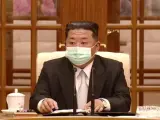 Kim Jong-Un con mascarilla.