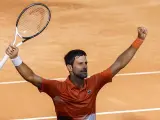 Djokovic celebrando su triunfo en Roma