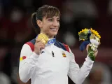 Sandra Sánchez tras ganar el oro en los Juegos Olímpicos de Tokio 2020