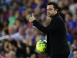 Xavi, durante un partido del Barcelona