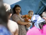 Refugiados ucranianos en un centro de acogida de Chisináu, Moldavia.