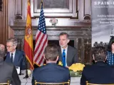 Empresarios españoles se reúnen con el rey Felipe VI en Nueva York, en un evento organizado por la Cámara de Comercio España-Estados Unidos.