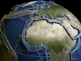 El mapa del entramado submarino de fibra óptica, en una espectacular recreación 3D