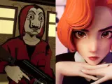 Imágenes de los videojuegos de 'La casa de papel' y 'Gambito de dama'