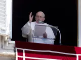 El Papa Francisco durante la oración del Ángelus este domingo.