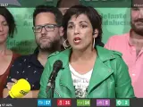 La candidata de Adelante Andalucía a la Junta, Teresa Rodríguez, tras conocerse los resultados de las elecciones.