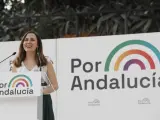 La secretaria general de Podemos, Ione Belarra, en un mitin de Por Andalucía.