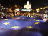 Miles de personas participan en la 'Marcha por Europa' en Tiflis, Georgia, para apoyar el ingreso del país en la UE.