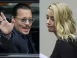Los actores Johnny Depp y Amber Heard, durante el juicio.