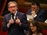 El conseller d'Economia, Jaume Giró, en el pleno del Parlament
