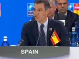 Pedro Sánchez durante la cumbre de la OTAN