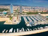 Imagen aérea del Port Olímpic de Barcelona.