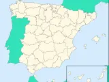 Mapa de España con sus provincias.