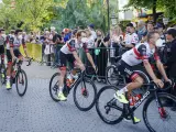 Ciclistas del UAE Emirates, durante la previa del Tour de Francia 2022