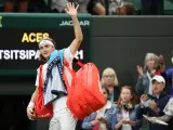 Stefanos Tsitsipas, tras su partido con Nick Kyrgios en Wimbledon