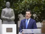 El presidente de la Junta, Juanma Moreno, en el homenaje a Blas Infante.