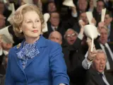 Meryl Streep interpretando a Margaret Thatcher