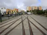 Vías del tranvía de Alcalá de Guadaíra.