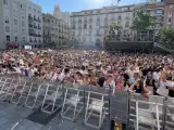 Plaza de Pedro Zerolo de Madrid antes del pregón del Orgullo 2022