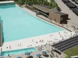 Una recreación de la futura piscina de olas.