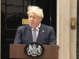 Boris Johnson comparece para anunciar su dimisión.