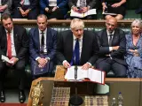 El primer ministro británico, Boris Johnson, en el Parlamento del Reino Unido, el 6 de julio de 2022.