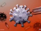 Ilustración inspirada en la subvariante BA.2.75 del coronavirus SARS-CoV-2.