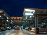VALENCIA, SPAIN - JUNE 25, 2014: Inside the parking garage at the Valencia airport. Situated 8 km from the city it is the 8th busiest Spanish airport with flight connections to 15 European countries.
